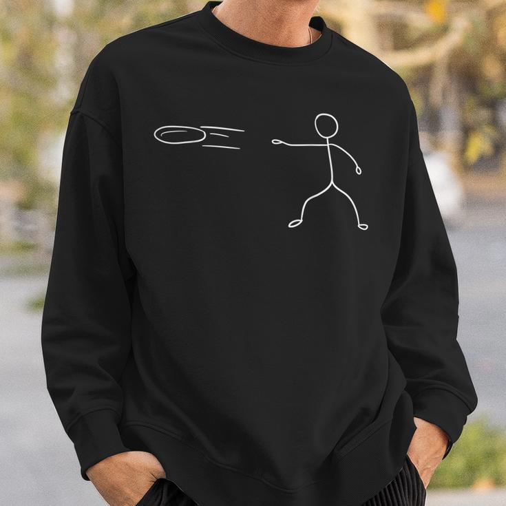 Funny Stickman Disc Golf Player Sports Lover Sweatshirt Gifts for Him