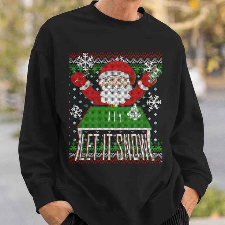 Funny X-Mas Let It Snow Santa Ugly Christmas Sweater Sweatshirt Gifts for Him