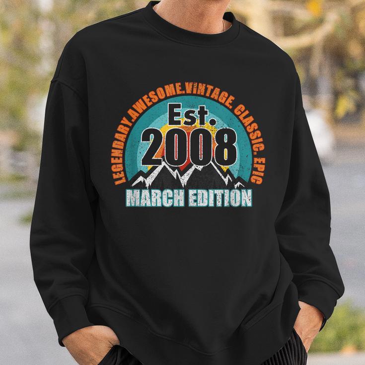 Gegründet 2008 Geboren Im März Ausgabe Legend Birthday Sweatshirt Geschenke für Ihn