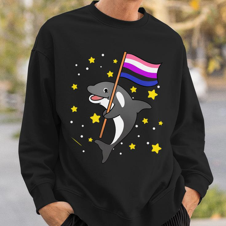 Genderfluid Pride Orca Genderfluid Sweatshirt Gifts for Him