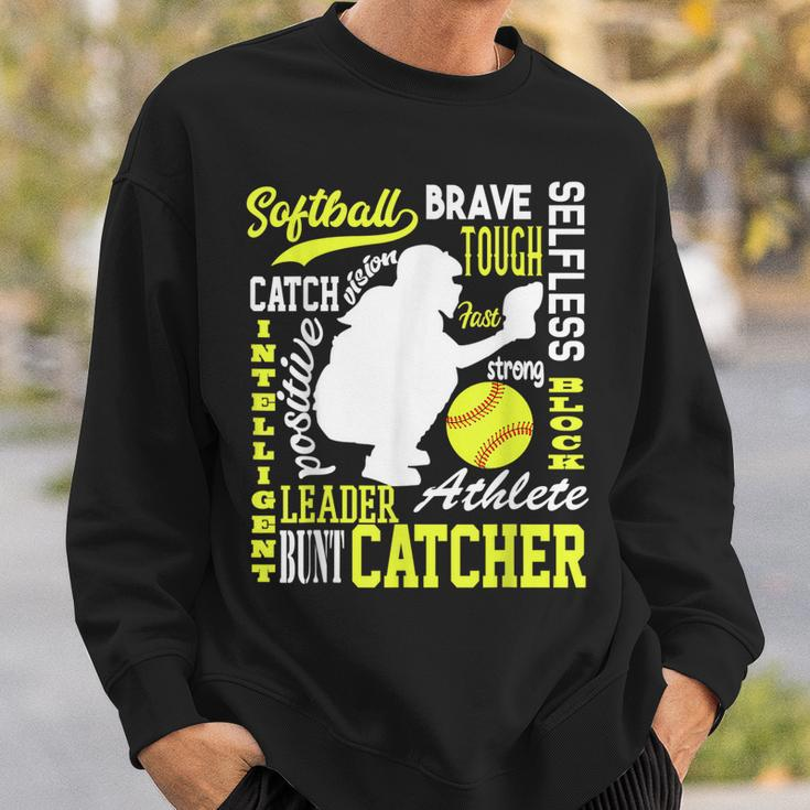 Girls Softball Catcher Great For Ns Traits Of A Catcher Sweatshirt Gifts for Him