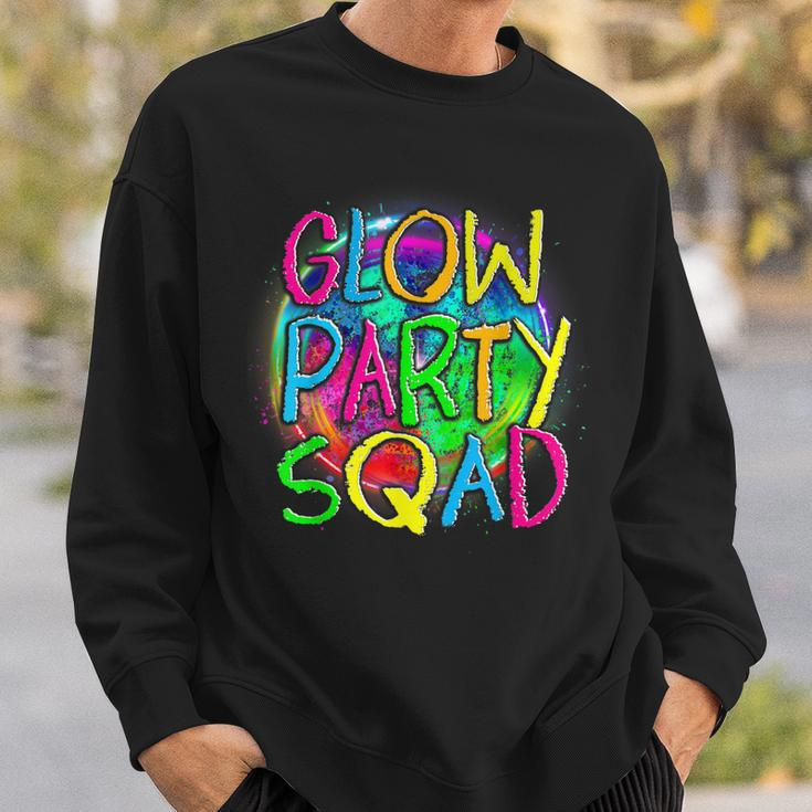 Glow Party Squad Paint Splatter Effect Glow Party Sweatshirt Gifts for Him
