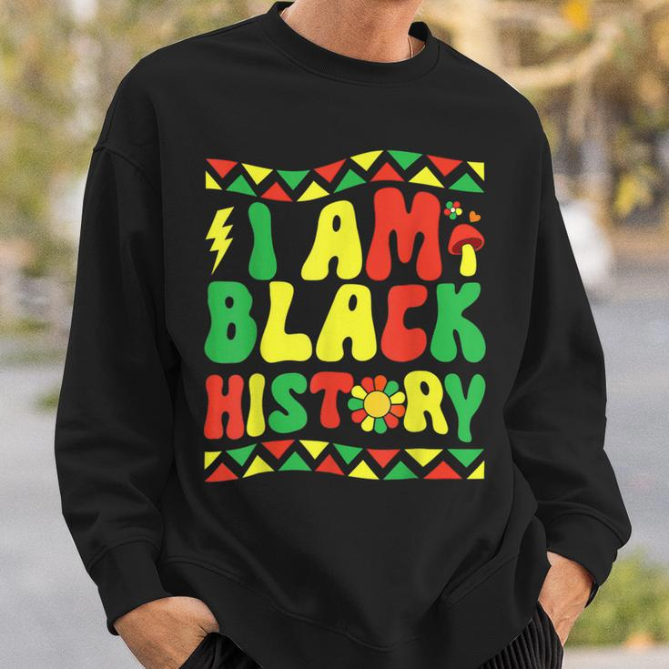 Groovy Retro Black History Month I Am Black History Pride Sweatshirt Gifts for Him