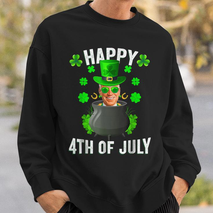 Happy 4Th Of July Funny Joe Biden Leprechaun St Patricks Day Sweatshirt Gifts for Him