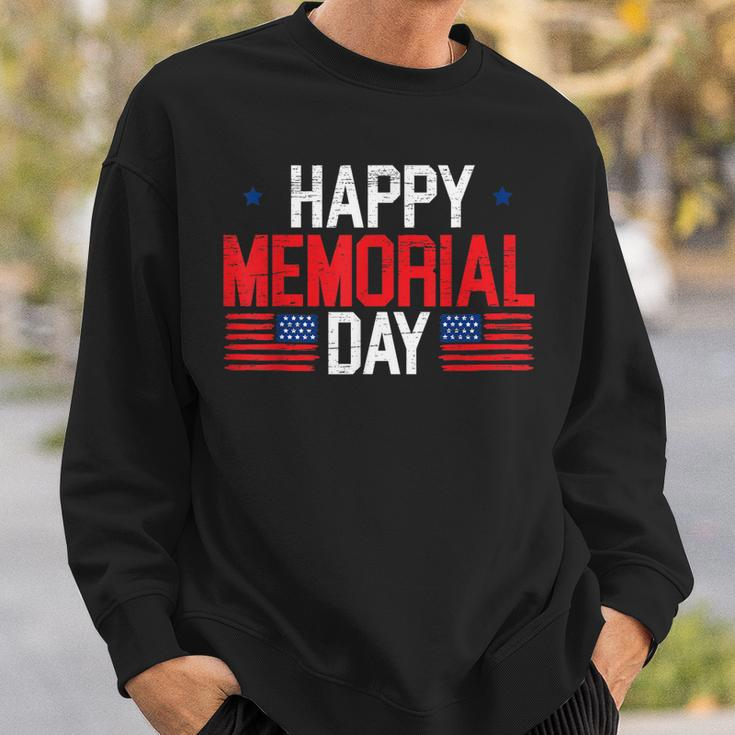 Happy Memorial Day Usa Flag American Patriotic Armed Forces Sweatshirt Gifts for Him