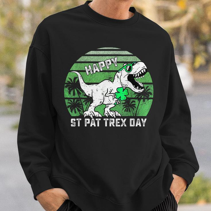 Happy St PatRex Day Shamrock Dinosaur St Patricks Day Sweatshirt Gifts for Him