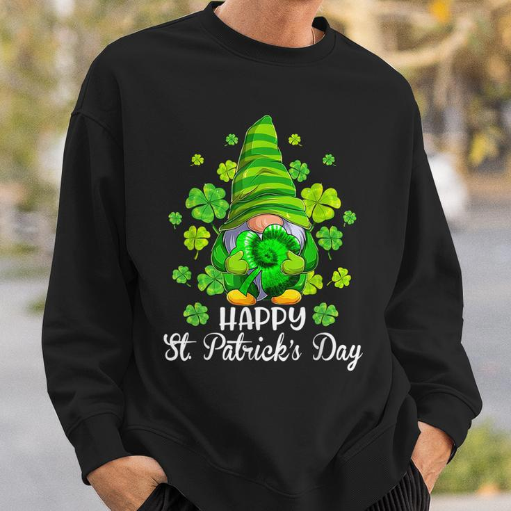Happy St Patricks Day Gnome Tie Dye Shamrock Sweatshirt Gifts for Him