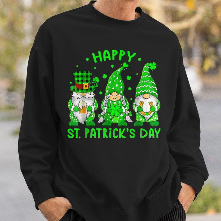 Happy St Patricks Day Three Gnomes Squad Holding Shamrock Sweatshirt Gifts for Him