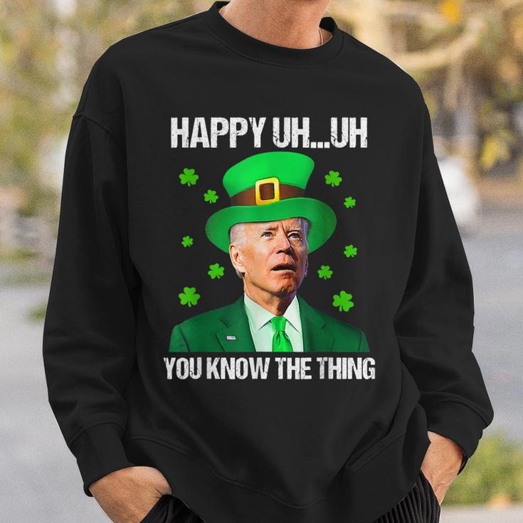 Happy Uh You Know The Thing Confused Joe Biden St Patricks Sweatshirt Gifts for Him