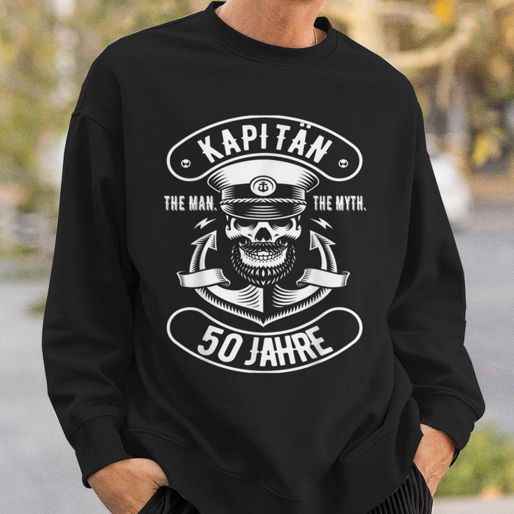 Herren 50 Geburtstag Mann Geschenk Lustig Captain Kapitän Sweatshirt Geschenke für Ihn