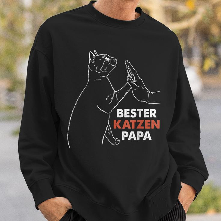 Herren Bester Katzenpapa Pulli Best Cat Dad Ever Katzenpapa Sweatshirt Geschenke für Ihn