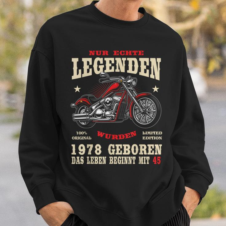 Herren Biker Sweatshirt 45. Geburtstag Mann Motorrad Chopper 1978 Geschenke für Ihn