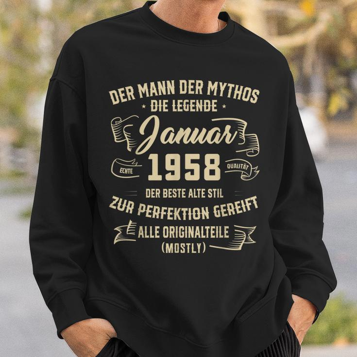 Herren Der Mann Mythos Die Legend Januar 1958 65 Geburtstag Sweatshirt Geschenke für Ihn