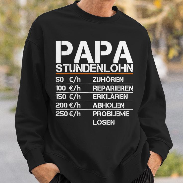 Herren Papa Stundenlohn Witzig Geschenk Lustiger Spruch Vater Sweatshirt Geschenke für Ihn