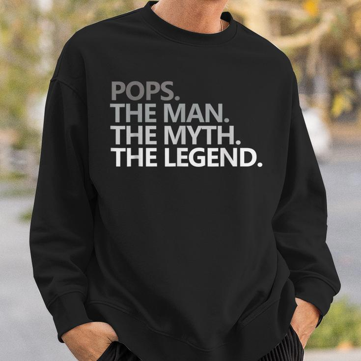 Herren Pops The Man The Myth The Legend Vatertag Sweatshirt Geschenke für Ihn