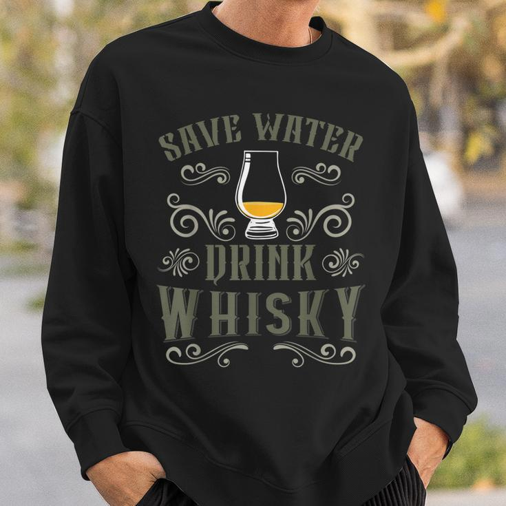 Herren Save Water Drink Whisky Sweatshirt, Islay Single Malt Motiv Geschenke für Ihn