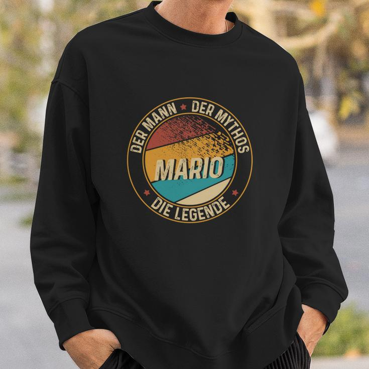 Herren Sweatshirt Schwarz Der Mann, Der Mythos, Mario, Die Legende, Lustiges Mario Sweatshirt Geschenke für Ihn