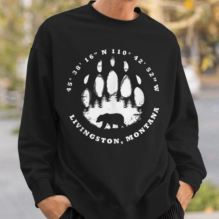 Hiking Bear Wear Livingston Montana Sweatshirt Gifts for Him