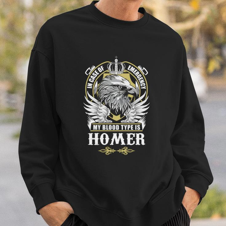 Homer Name- In Case Of Emergency My Blood Sweatshirt Gifts for Him