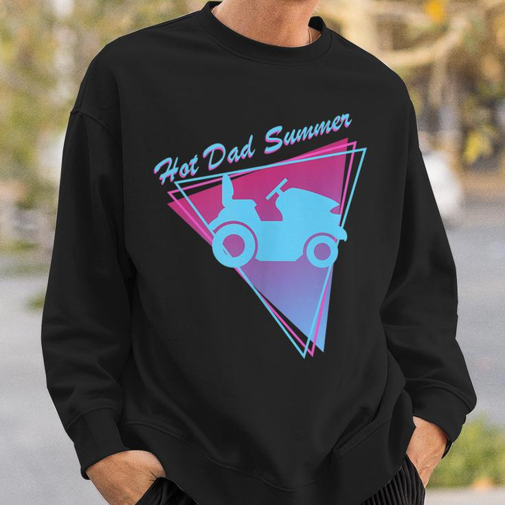 Hot Dad Summer Funny 80S Retro Riding Lawn Mower Sweatshirt Gifts for Him