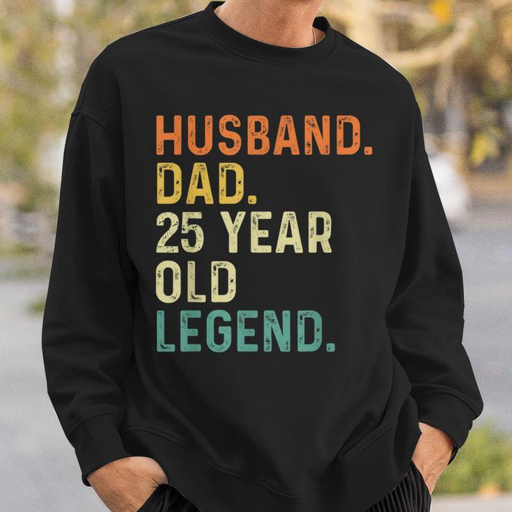Husband Dad 25 Year Old Legend 25Th Birthday Retro Vintage Sweatshirt Gifts for Him