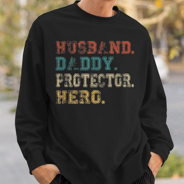 Husband Daddy Protector Hero Fathers Day Gift Dad Son V2 Sweatshirt Gifts for Him