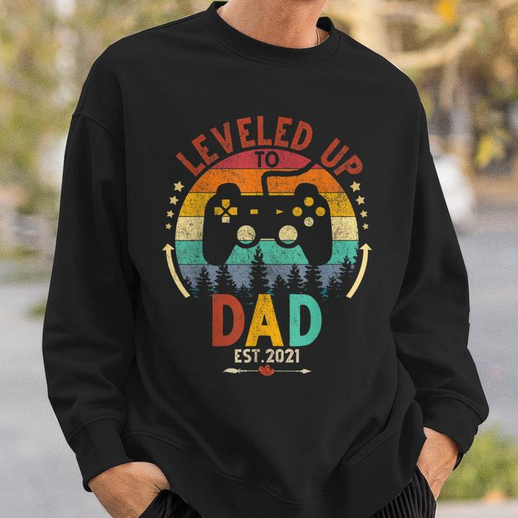 I Leveled Up To Dad Est 2021 Funny Video Gamer Gift Sweatshirt Gifts for Him