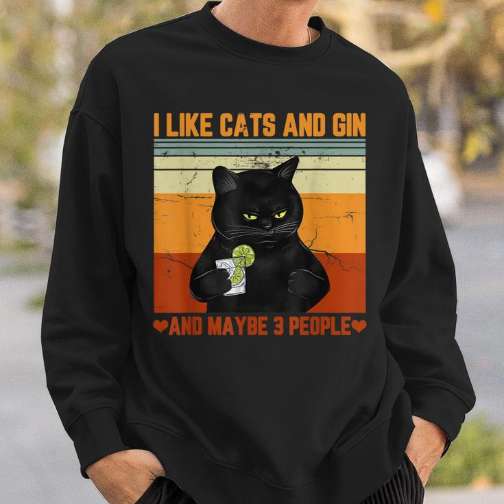 I Like Cats And Gin And Maybe 3 People Love Cat Gin Lover Sweatshirt Gifts for Him