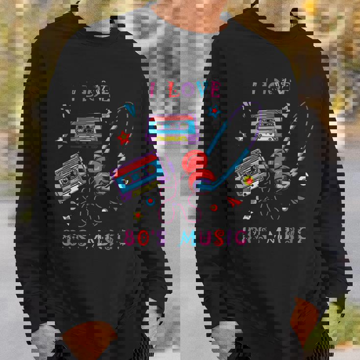 I Love 80S Music Eighties 1980 80S Retro Cassette Tape Sweatshirt Gifts for Him