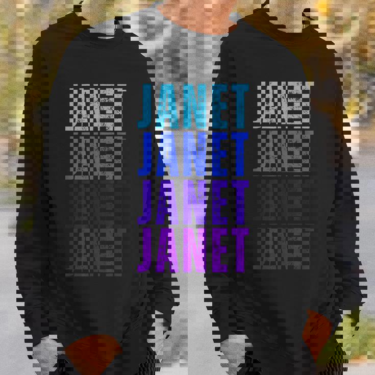 I Love Janet Pattern First Name Janet Sweatshirt Gifts for Him