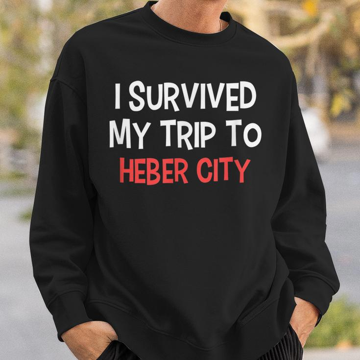 I Survived My Trip To Heber City Simple City Sweatshirt Gifts for Him