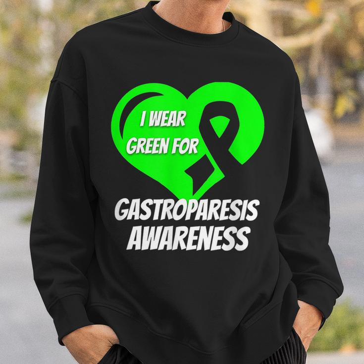 I Wear Green For Gastroparesis Awareness Mom Dad Men Women Sweatshirt Graphic Print Unisex Gifts for Him