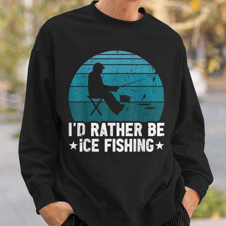 Id Rather Be Ice Fishing Lustige Winterangeln Herren Damen Sweatshirt Geschenke für Ihn