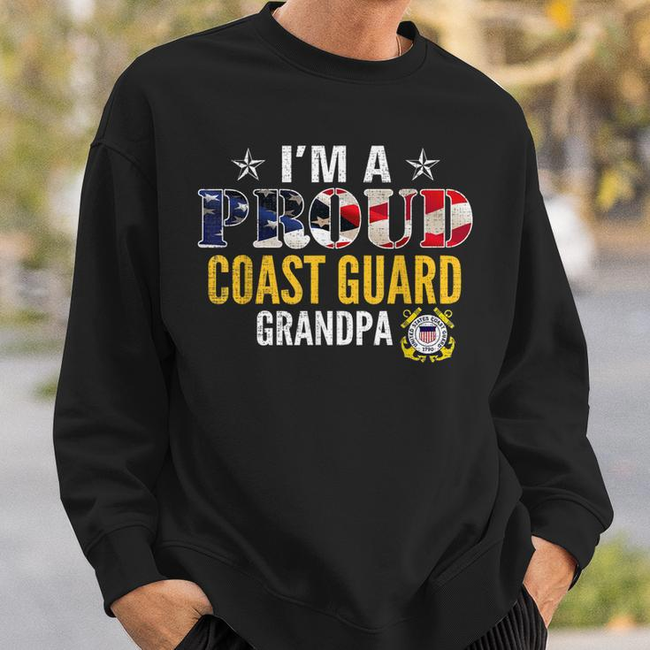 Im A Proud Coast Guard Grandpa American Flag Gift Veteran Sweatshirt Gifts for Him