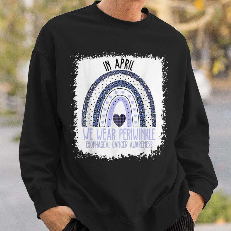 In April We Wear Periwinkle Esophageal Cancer Awareness Sweatshirt Gifts for Him