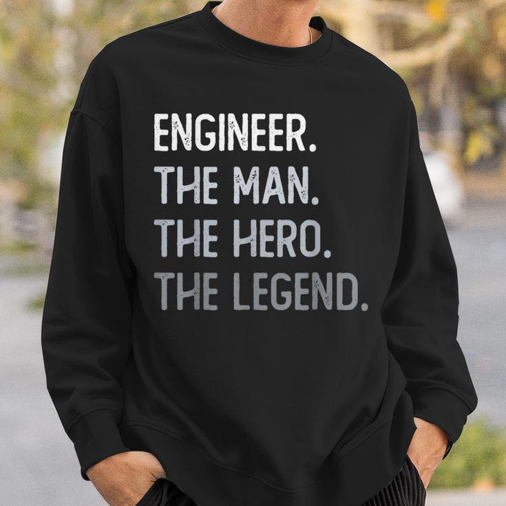 Ingenieur Tribut Sweatshirt Der Mann, Der Held, Die Legende Schwarzes Statement-Sweatshirt Geschenke für Ihn