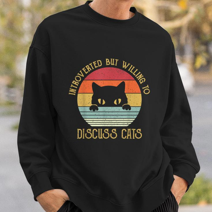 Introverted But Willing To Discuss CatsShirts Sweatshirt Gifts for Him
