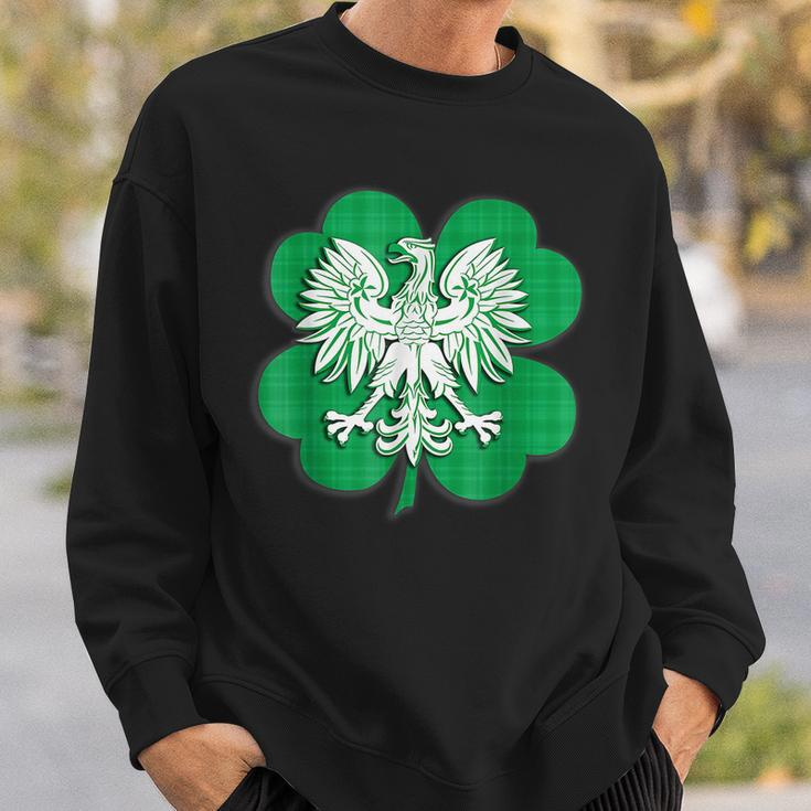 Irish Polish Family Heritage Shamrock St Patricks Day Polska Sweatshirt Gifts for Him