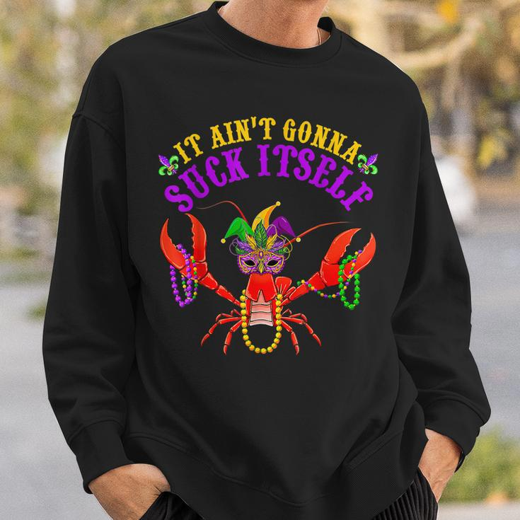 It Aint Gonna Suck Itself Crawfish Funny Mardi Gras Costume Men Women Sweatshirt Graphic Print Unisex Gifts for Him