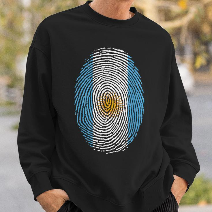 Its In My Dna Fingerprint Argentina Flag Pride Sun Of May Men Women Sweatshirt Graphic Print Unisex Gifts for Him
