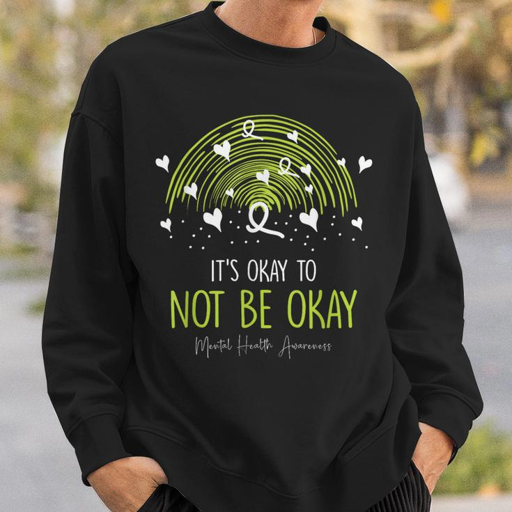 Its Ok Not To Be Ok Mental Health Awareness Green Ribbon Sweatshirt Gifts for Him