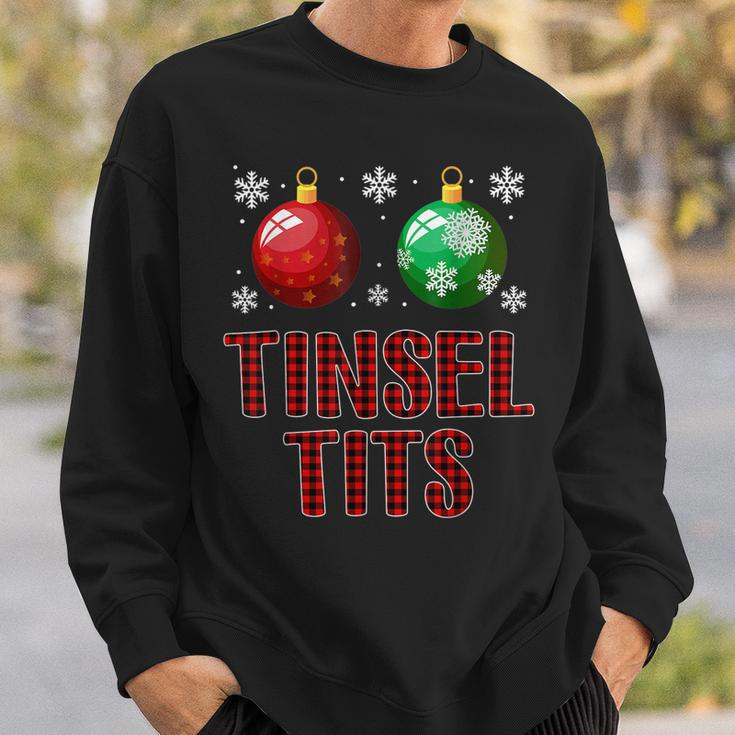 Jingle Balls Tinsel Tits Couple Christmas Couples Matching Men Women Sweatshirt Graphic Print Unisex Gifts for Him