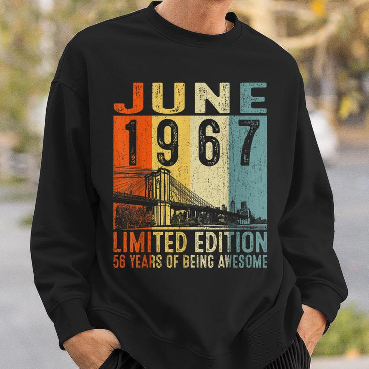 June 1967 Limited Edition 56 Years Of Being Awesome Sweatshirt Gifts for Him