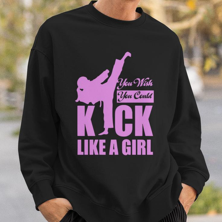 Kick Like A Girl T-Shirt Karate Taekwondo Men Women Sweatshirt Graphic Print Unisex Gifts for Him