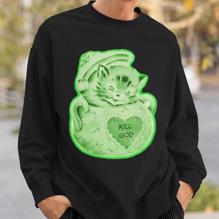 Kill God Cat Sweatshirt Gifts for Him