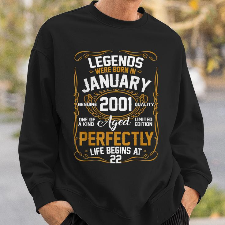Legends January 2001 Gift 22 Year Old 22Nd Birthday Gifts Sweatshirt Gifts for Him