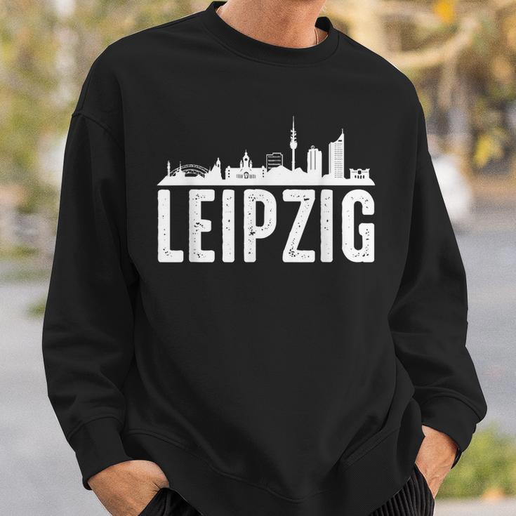 Leipzig Skyline Geschenk Stadt Für Leipziger Sweatshirt Geschenke für Ihn