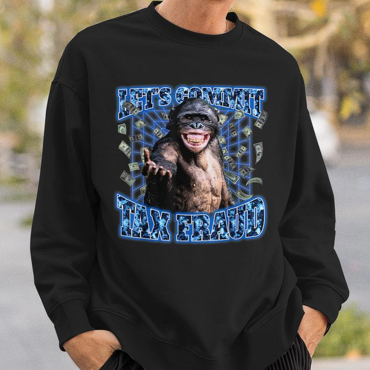 Lets Commit Tax Fraud Vintage Bootleg Rap 90S Monkey Sweatshirt Gifts for Him