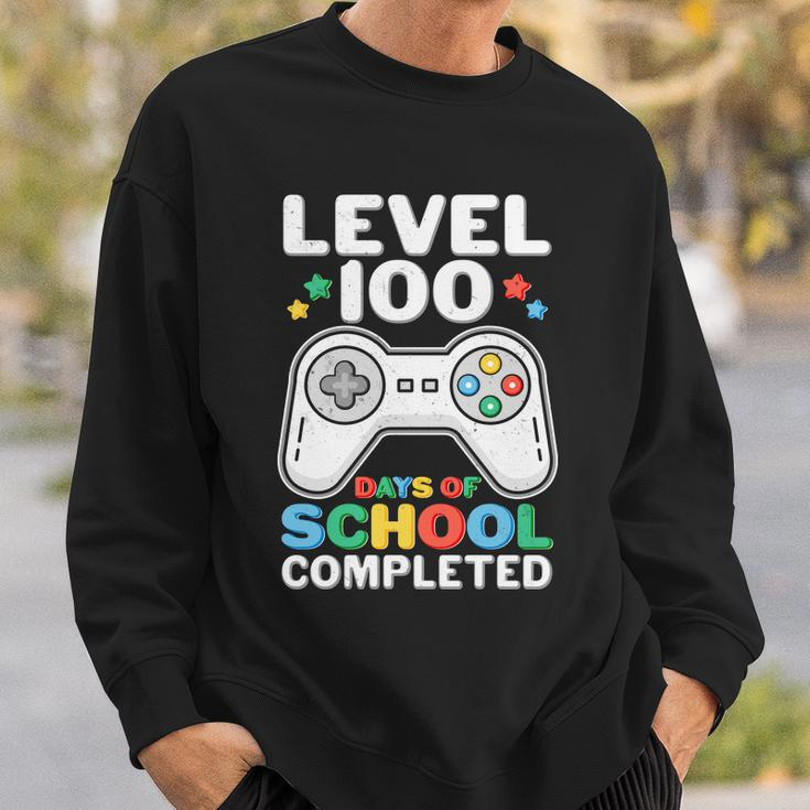Level 100 Days Of School Completed Gamer Sweatshirt Gifts for Him