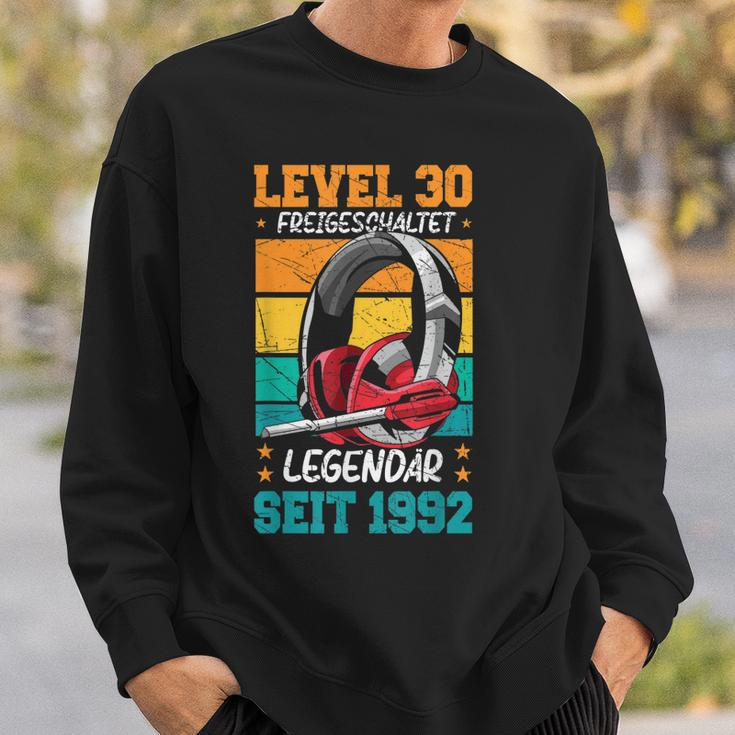Level 30 Jahre Geburtstags Mann Gamer 1992 Geburtstag Sweatshirt Geschenke für Ihn